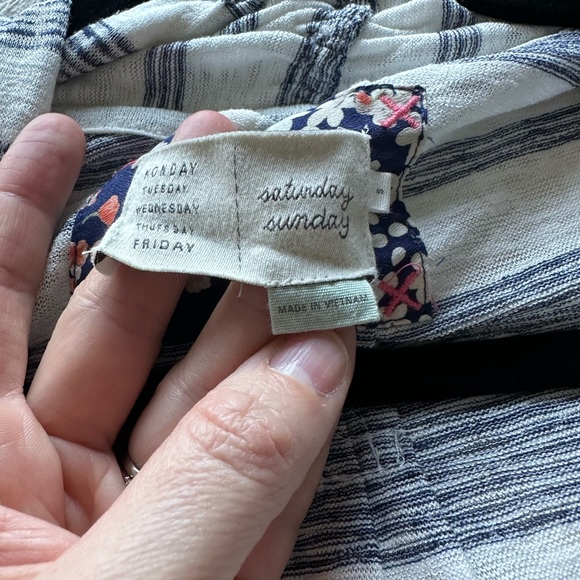 Blue/white short sleeve tie up tunic from Anthropologie - Picture 2 of 4